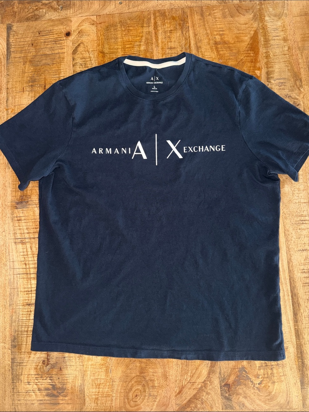 Armani Exchange Navy Short Sleeve Logo Tee